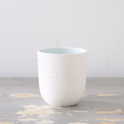 Handmade White Dot Minimalist Mug