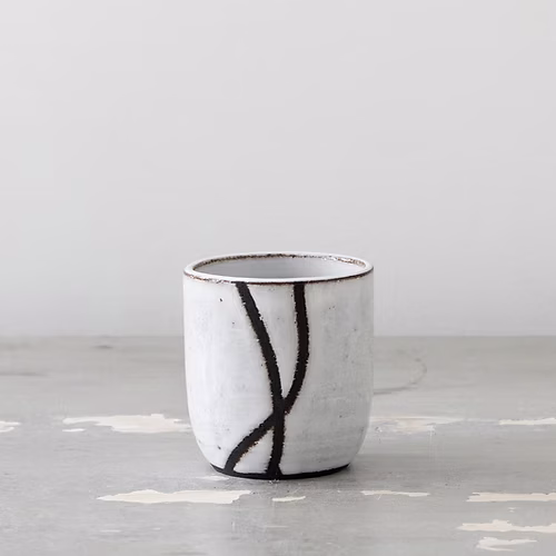 Handmade White Brushstroke Minimalist Mug